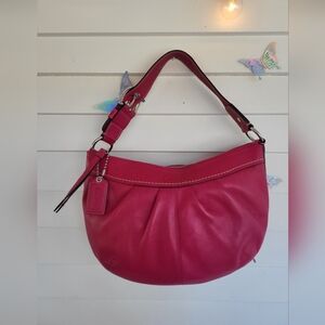 Coach Fuchsia Leather Shoulder Bag